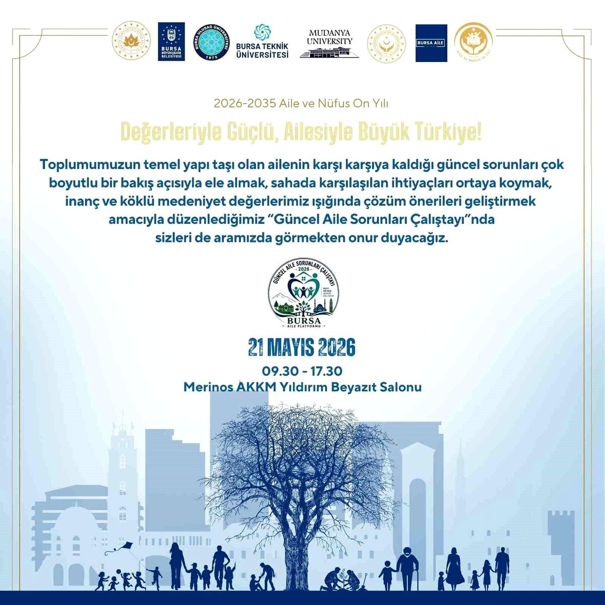 Bursa’da Aile Sorunları Üzerine Çalıştay Düzenlenecek